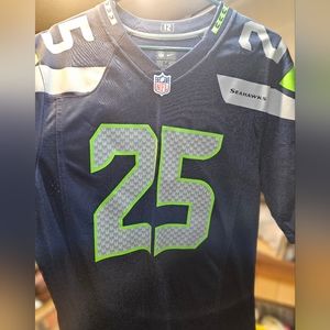 Nike Seattle Seahawks 25 Richard Sherman Navy Blue Team Color Jersey - M